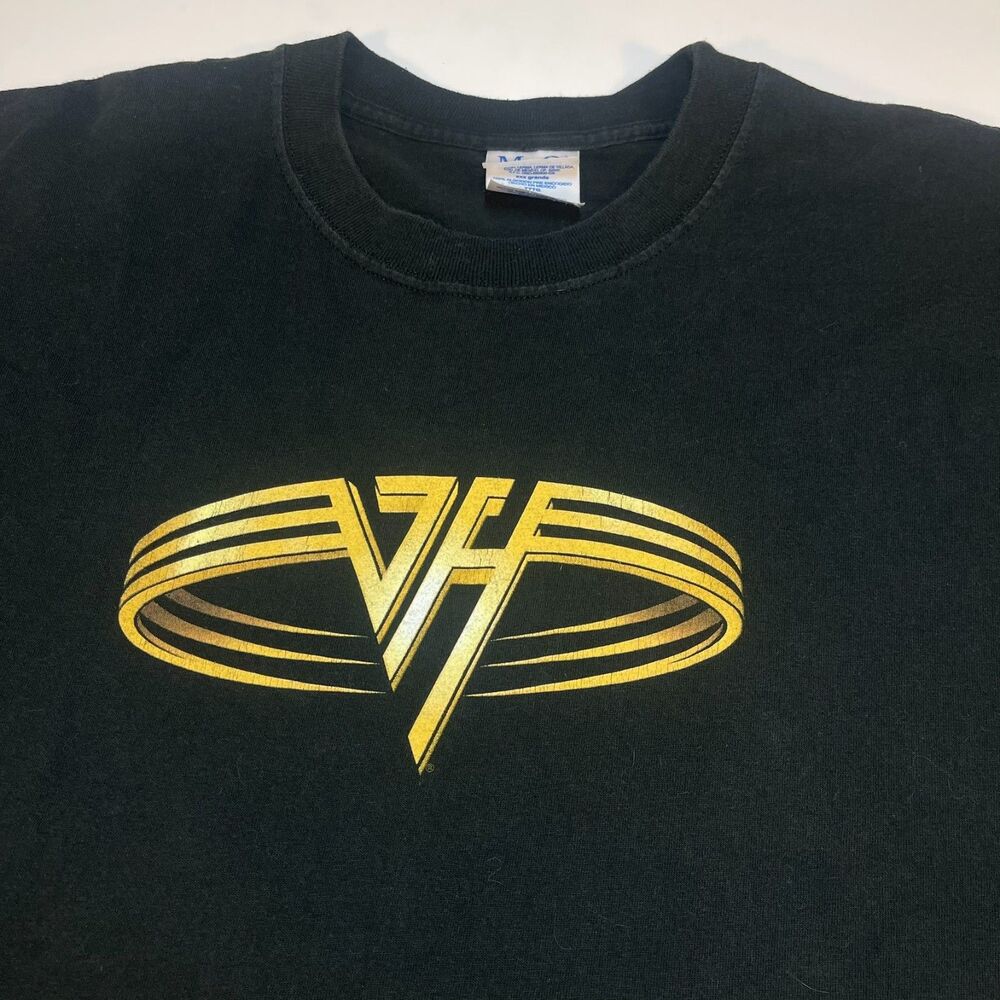 Vintage VAN HALEN Concert Tour T SHIRT Sz Mens 3XL M&O Knits Black & Gold